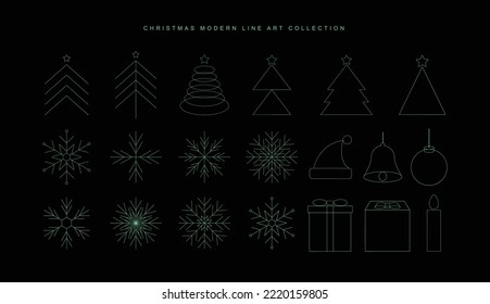 Modern Contemporary Minimalist Christmas element in a collection