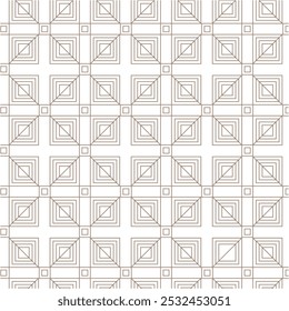 A modern and contemporary pattern featuring a repetitive grid of diagonally arranged squares. The design evokes a sense of sleekness and sophistication with its minimalist aesthetic.
