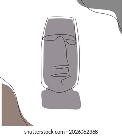 modern contemporary style vector art:Pascoa Island Moai Statue in line art vector style with floating bubbles.
Perfect for home decor, posters and social media