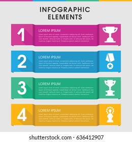 Modern contest infographic template. infographic design with contest icons includes trophy. can be used for presentation, diagram, annual report, web design.