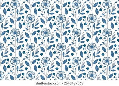 modern continuous flower sketch with decorative leaf patterns for wrapping kitchen fashion and pillow textile designs

