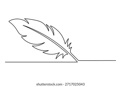 Pluma de pájaro de arte de línea continua moderna para diseño minimalista