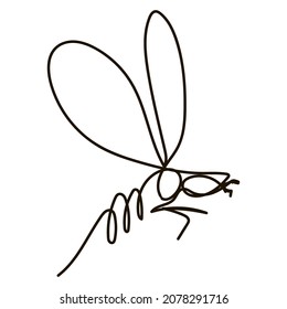 Modern continuous line drawing graphic design vector illustration. Single line drawing of a cute bee for a company logo. Concept honeybee farm icon from the shape of an animal wasp. 