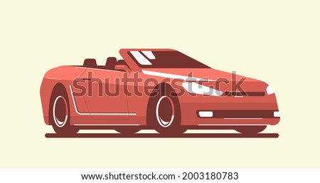 Modern convertible car isolated. Vector illustration.