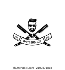 MODERN AND COOL BARBERSHOP LOGO