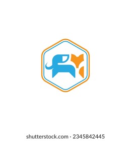 modern and cool fox and elephant logo design for company