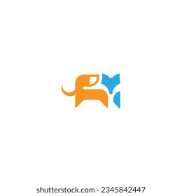modern and cool fox and elephant logo design for company