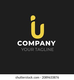 Logo moderno y genial de las iniciales de la carta de la ui