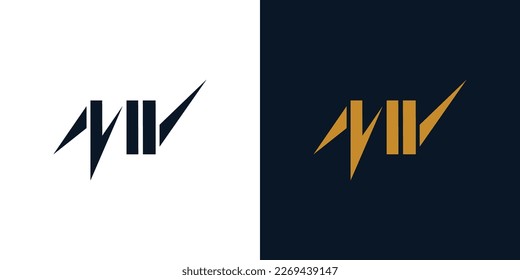 	Modern and cool letter MV initials logo design