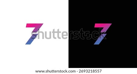 Modern and cool number 7 logo design	
