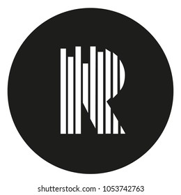 Modern Cool R Letter Lines Rhythm Logo Icon Emblem