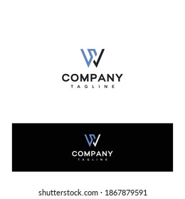 Modern and cool SW letter initials logo