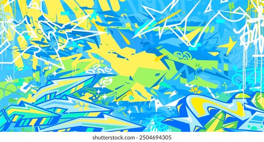 Modern Cool Trendy Abstract Hip Hop Urban Street Art Graffiti Style Vector Illustration Background