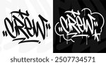 Modern Cool Trendy Word Crew Abstract Hip Hop Hand Written Graffiti Urban Style Vector Illustration