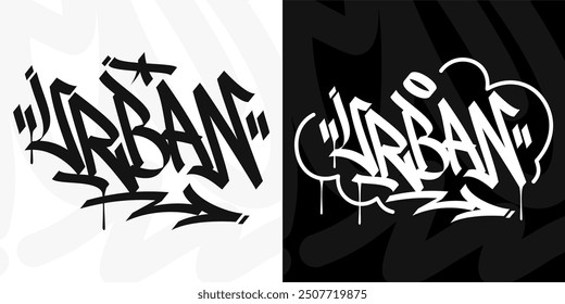 Modern Cool Trendy Word Urban Abstract Hip Hop Hand Written Graffiti Urban Style Vector Illustration