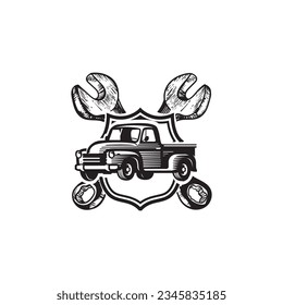 modern and cool truck logo design