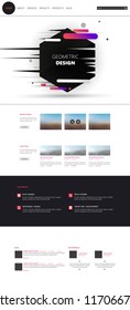 Modern cool website design template, with colorful abstract header design.