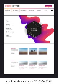 Modern cool website design template, with colorful abstract header design.