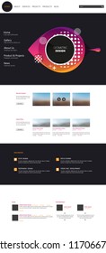 Modern cool website design template, with colorful abstract header design.