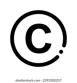 Modernes Copyright-Symbol. Rechte. Vektorgrafik.