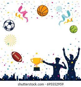 Modern Copyspace Banner Template Card Illustration - Sports Celebaration Theme