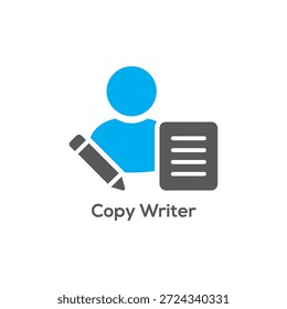 Icono moderno del copywriter en estilo minimalista plano, concepto de la creación del contenido con el símbolo de la escritura, Ilustración vectorial simple para el márketing y los temas creativos del diseño

