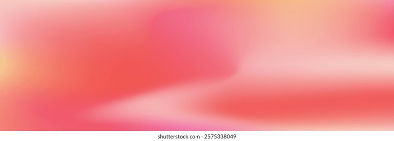 Modern Coral Gradient Background, Pastel Pink Valentine Glow with Iridescent Splash and Silk Swirl