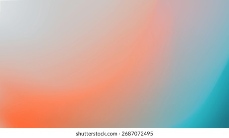 Curva de Gradiente Abstrata Moderna Coral e Azul-petróleo
