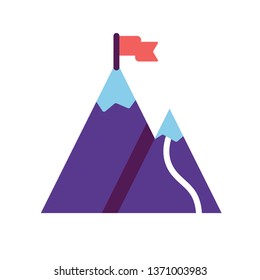 Modern Core values icon with a top and a flag