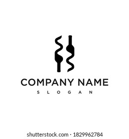 modern corkscrew bottle logo design