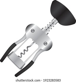 Modern corkscrew, a tool for uncorking wine bottles with cork stoppers.
