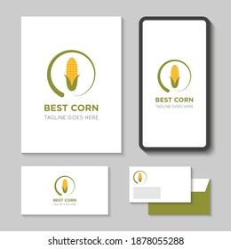 modern corn farm logo and icon vector illustration best design template
