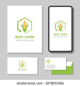 modern corn farm logo and icon vector illustration best design template