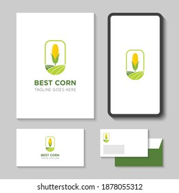 modern corn farm logo and icon vector illustration best design template