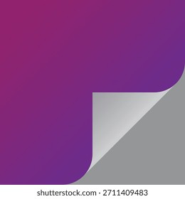 Um gráfico de casca de canto moderno com um gradiente roxo suave em transição para um fundo cinza, criando um efeito de revelação visual limpo e dinâmico.
