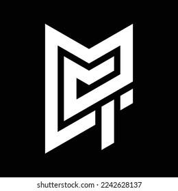 Modernes Firmenlogo, abstrakter Anfangsbuchstabe "MMT" Logo Symbol Vektordesign Logo-Element, einfaches Logo für Grid-Formen in Buchstabe 'MMT', Vektorgrafik