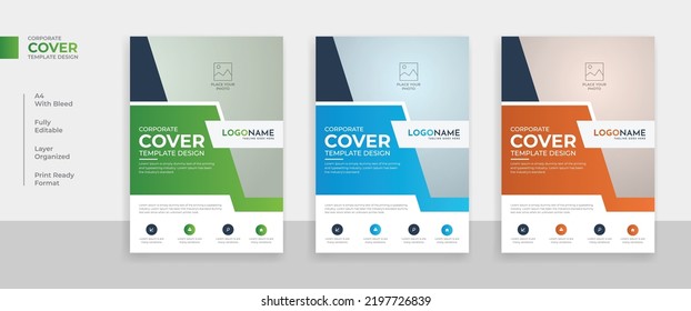 Modern corporate annual report book cover or flyer design template  layout