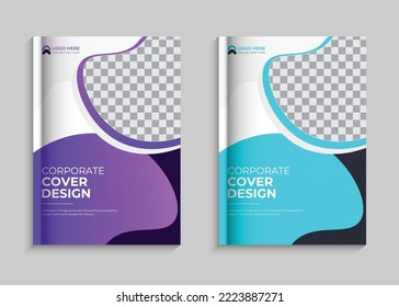 Modern corporate book cover design template set