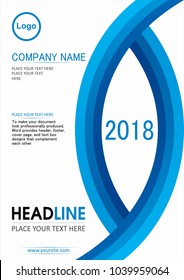 Modern Corporate Brochure Cover Design Blue Color Shapes, Flyer