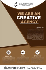 Modern corporate brown flyer template. Vector illustration.