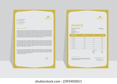 Modern Corporate bundle set with letterhead and invoice.