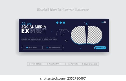 Modern Corporate Business agency cover banner design, Social media Facebook cover, web banner vector template design.