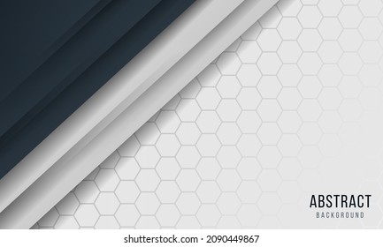 Modern corporate business black background on grey hexagon geometric pattern for banner, presentation, brochure and card.