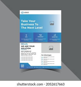 Modern Corporate Business Blue Flyer Design Template