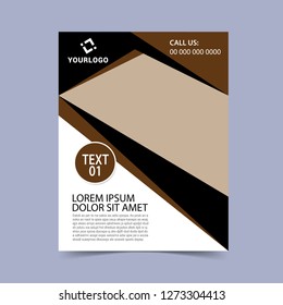 Modern corporate business brown flyer design. Vector illustration.