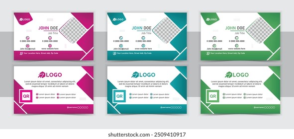 Modern Corporate Business Card Design with Photo for Entrepreneurs and Founders