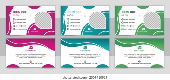 Modern Corporate Business Card Design with Photo for Entrepreneurs and Founders