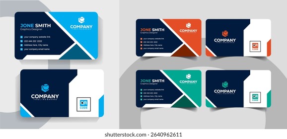Modern Corporate Business Card Design Template with Clean and Professional Layout Design
