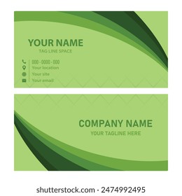 Modern corporate business card with green background 