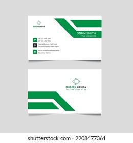 Modern corporate business card template design. Creative vector graphic design.  Clean style concept abstract white background design. Awesome visiting card branding identity for the company office.